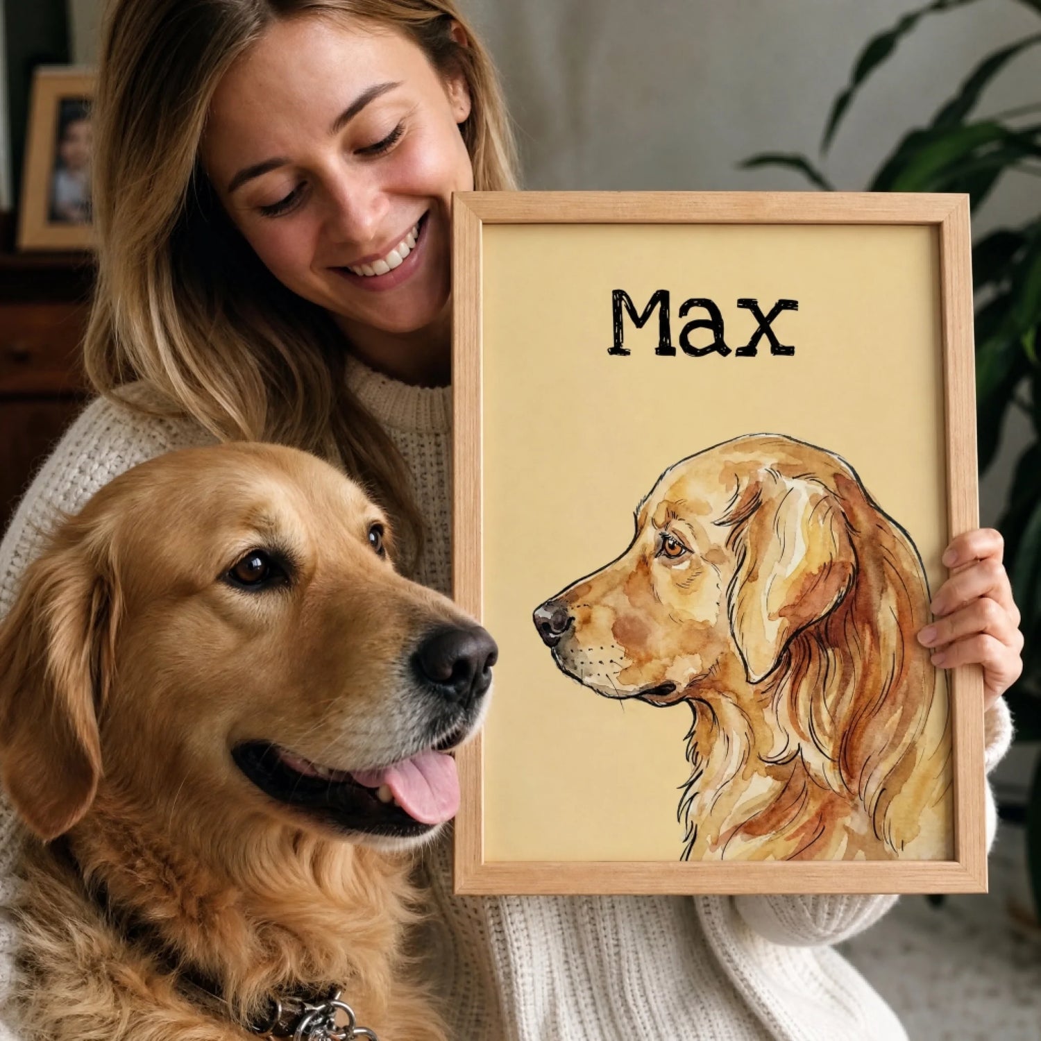 custom pet portrait from photo- pet owner gift paws & keeps