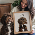 pet portrait from photo- dog mom and dog dad gift by paws & keeps
