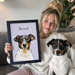 watercolor pet portrait from photo- dog mom and dog dad gift by paws & keeps